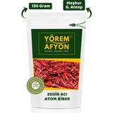 Gülçehre Yörem Afyon Gaziantep İslâhiye Yöresinden Acı Severlerin Vazgeçilmezi Güneş Kurusu Acı Atom Biber | 130Gr. - 130 gr