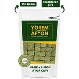 Gülçehre Yörem Afyon Nane & Limon Esintili Bitkisel Küp Atom Çayı, Glikozsuz Saf Pancar Şekerli Şifalı Bir Mola | 150GR.