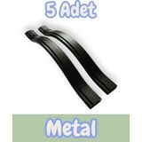 Gülcem Klas Alüminyum Metal Lüks Modern Mobilya Çekmece Mutfak Dolabı Kulpu Siyah (5 Adet) - 160mm