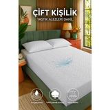 Gülcü Çift Kişilik Kapitone Fitted Su Geçirmez Sıvı Geçirmez Yastık ve Yatak Alezi Seti Yatak Koruyucu - 160 x 200 cm - Beyaz
