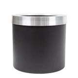 Güleç Yapay Çiçek 30*30*30 Siyah Bilezikli Metal Saksı