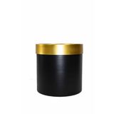 Güleç Yapay Çiçek 35*35*35 Siyah Gold Bilezikli Metal Saksı