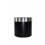 Güleç Yapay Çiçek 35*35*35 Siyah Gümüş Bilezikli Metal Saksı