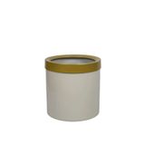 Güleç Yapay Çiçek Metal 30*30*30 Beyaz Gold Bilezikli Saksı