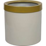 Güleç Yapay Çiçek Metal Saksı Beyaz Gold Bilezikli 30*30*30 - Altın