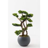 Güleç Yapay Çiçek Yapay Bonsai 100 Cm 10 Dal Küre Gri Küre