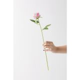 Güleç Yapay Çiçek Yapay Kadife Gül Tek Dal Pembe 50 Cm