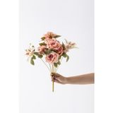 Güleç Yapay Çiçek Yapay Lilyum Gül Demeti 45 Cm 11 Dal Açık Pembe