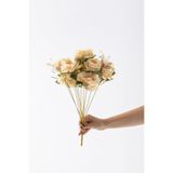 Güleç Yapay Çiçek Yapay Lilyum Gül Demeti 45 Cm 11 Dal Somon
