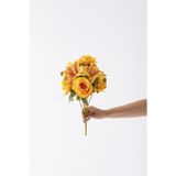 Güleç Yapay Çiçek Yapay Lilyum Gül Demeti 45 Cm 11 Dal Turuncu