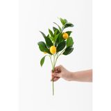 Güleç Yapay Çiçek Yapay Limon Dalı Lux 3 Dal 27 Yaprak 50 Cm