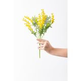 Güleç Yapay Çiçek Yapay Mimoza Çiçeği Sarı 40 Cm 7 Dal