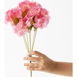 Güleç Yapay Çiçek Yapay Ortanca Çiçeği 35 Cm 7 Dal Fuşya