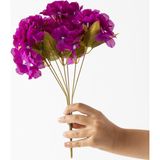 Güleç Yapay Çiçek Yapay Ortanca Çiçeği 35 Cm 7 Dal Mor