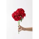 Güleç Yapay Çiçek Yapay Ortanca Çiçeği Kırmızı 45 Cm 7 Dal