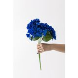 Güleç Yapay Çiçek Yapay Ortanca Çiçeği Mavi 45 Cm 5 Dal