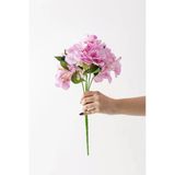 Güleç Yapay Çiçek Yapay Ortanca Çiçeği Pembe 45 Cm 7 Dal