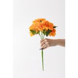 Güleç Yapay Çiçek Yapay Ortanca Çiçeği Turuncu 45 Cm 7 Dal