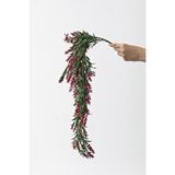 Güleç Yapay Çiçek Yapay Sarmaşık Uv Korumalı Küpe Yeşil Pembe 80 Cm 5 Dal Çok Renkli