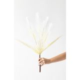 Güleç Yapay Çiçek Yapay Tüylü Palmiye Yaprağı 75 Cm 8 Dal Beyaz
