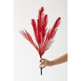 Güleç Yapay Çiçek Yapay Tüylü Palmiye Yaprağı 75 Cm 8 Dal Kırmızı Çok Renkli