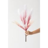 Güleç Yapay Çiçek Yapay Tüylü Palmiye Yaprağı 75 Cm 8 Dal Pembe