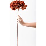 Güleç Yapay Çiçek Yapay Vazo Çiçeği Ortanca 75 cm 5 Dal Koyu Turuncu