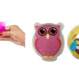Gülen Emoji Pembe Baykuş Cep Sobası,el Isıtıcı,2 Adet Sıcak Su Torbası Pvc 9cm