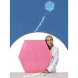 Gülen Uçurtma Naylon Altıgen Uçurtma Düz Renk (Orta Boy) - Pembe