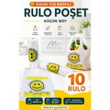 Gülenyüz Baskılı Rulo Poşet Küçük Boy 10 Rulo Hışır Atlet Poşet Market Manav Poşeti