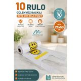 Gülenyüz Baskılı Rulo Poşet Orta Boy 10 Rulo Hışır Atlet Poşet Market Manav Poşeti