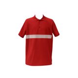 Gülep İş Polo Yaka Tişört Reflektörlü Kırmızı KIRMIZI - 4XL - ÖN-ARKA BASKI