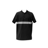 Gülep İş Polo Yaka Tişört Reflektörlü Siyah SİYAH - XL - ÖN-ARKA BASKI