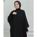 Güler Giyim Elina Kadın Medine Ipeği Yarasa Kol Model Ferace - Siyah - Standart