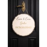 Güler Kaligrafi Kişiye Özel Gold Pleksi Yazılı Hoşgeldiniz Kapı Süsü | İsimli Pleksi Kapı ve Duvar Süsü