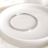 Güler Yüzlü Silver 6,5 CM ÇELİK KALIN DÜZ AJDA BİLEZİK 1 ADET - BEYAZ