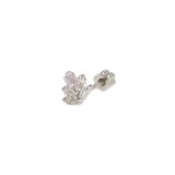 Güler Yüzlü Silver BAGET YAPRAK GÜMÜŞ TRAGUS PIERCING - RODYUM BEYAZ