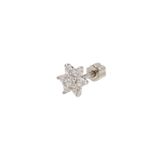 Güler Yüzlü Silver ÇİÇEK GÜMÜŞ TRAGUS PIERCING - RODYUM BEYAZ