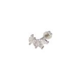 Güler Yüzlü Silver DÖRT MEKİK TAŞ GÜMÜŞ TRAGUS PIERCING - RODYUM BEYAZ