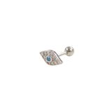 Güler Yüzlü Silver MAVİ GÖZ GÜMÜŞ TRAGUS PIERCING - RODYUM BEYAZ