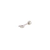 Güler Yüzlü Silver MEKİK TAŞ GÜMÜŞ TRAGUS PIERCING - RODYUM BEYAZ
