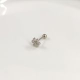 Güler Yüzlü Silver PAPATYA GÜMÜŞ TRAGUS PIERCING - RODYUM BEYAZ