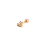Güler Yüzlü Silver TAŞLI KALP GÜMÜŞ TRAGUS PIERCING - ROSE BAKIR