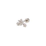 Güler Yüzlü Silver ÜÇLÜ ÇİÇEK GÜMÜŞ TRAGUS PIERCING - RODYUM BEYAZ