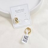 Güler Yüzlü Silver XUPING 5 MM KALIN 10 MM DESENLİ HALKA KÜPE GOLD