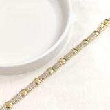 Güler Yüzlü Silver XUPING TAŞLI 5 MM DÜĞME BİLEKLİK GOLD 17+2 CM