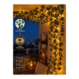Gülfa Giftbox Ev Balkon Çit Süsleme Dekorasyon 2 Metre 30 Cm Yapay Asma Sarmaşık + 3 Mt Ledli Dekor Süsü Yapraklı Led 2 Parça Set