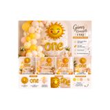Gülfa Giftbox Güneş Temalı Doğum Günü Kutlama Seti | Yaz Partisi 1 Yaş Konsepti Gülen Güneş Folyo Balon + One Yazılı Folyo + 15 Adet Konsept Uyumlu Balon Set