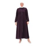 GÜLFEM BÜYÜK BEDEN TESETTÜR KADIN PETEK FERACE Mürdüm 48