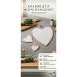 Gülgel Tekstil Kalp Şekilli 2'li Mutfak Tutacağı Seti - %100 Pamuk Havlu Isıya Dayanıklı Fırın ve Tencere Tutacağı - Pembe